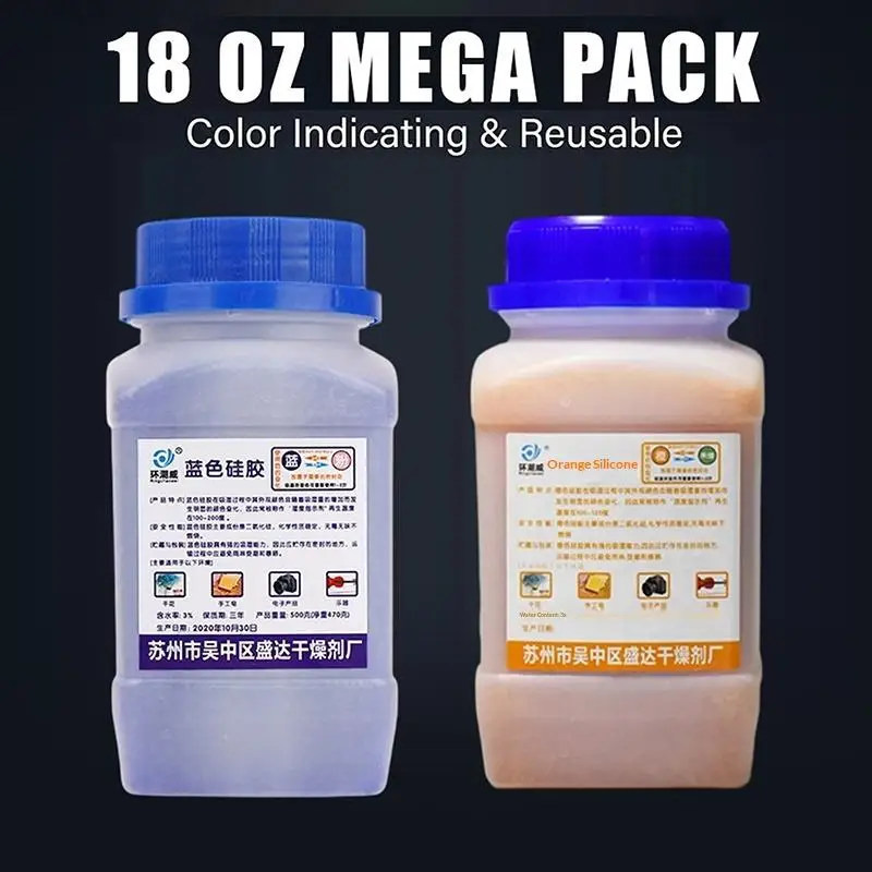 Renewable Color Changing Silica Gel Desiccant 250G Efficient Moisture Absorber for Sensitive Electronics Parts Storage