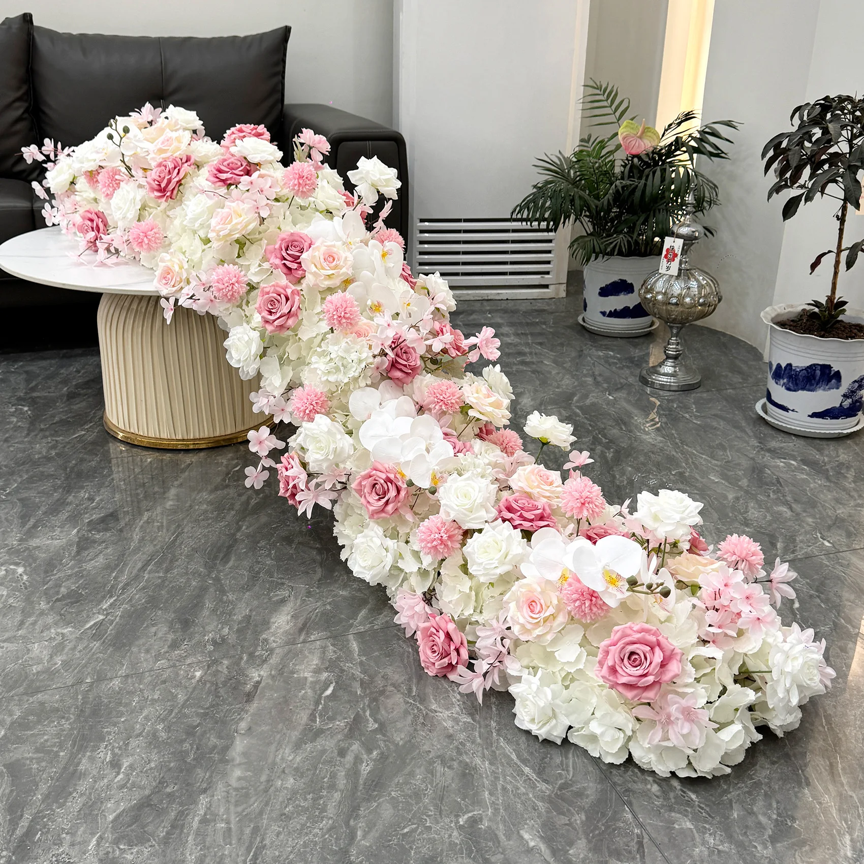 NEUE Lila Maßgefertigte Künstliche Rosenblumen Luxuriöse Blumenreihe für Tisch, Sofa, Läufer, Mittelstück, Hochzeitsfeier, Hintergrund, Wanddekoration – Detail 2