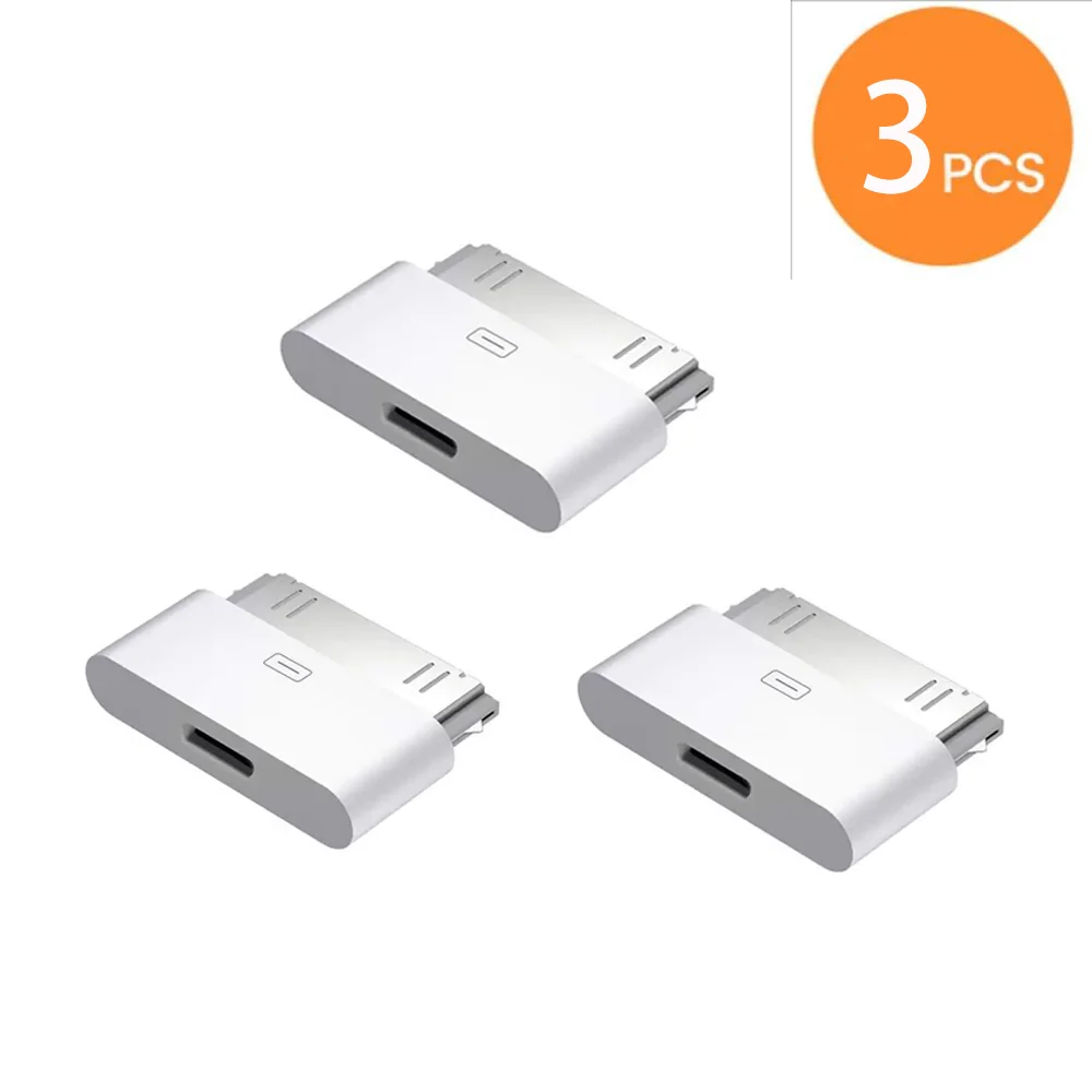 Oplaad- en synchronisatiekabel voor iPhone 4 4S iPad 2 3 iPod Touch, 8-pins mannelijk naar 30-pins vrouwelijk adapter