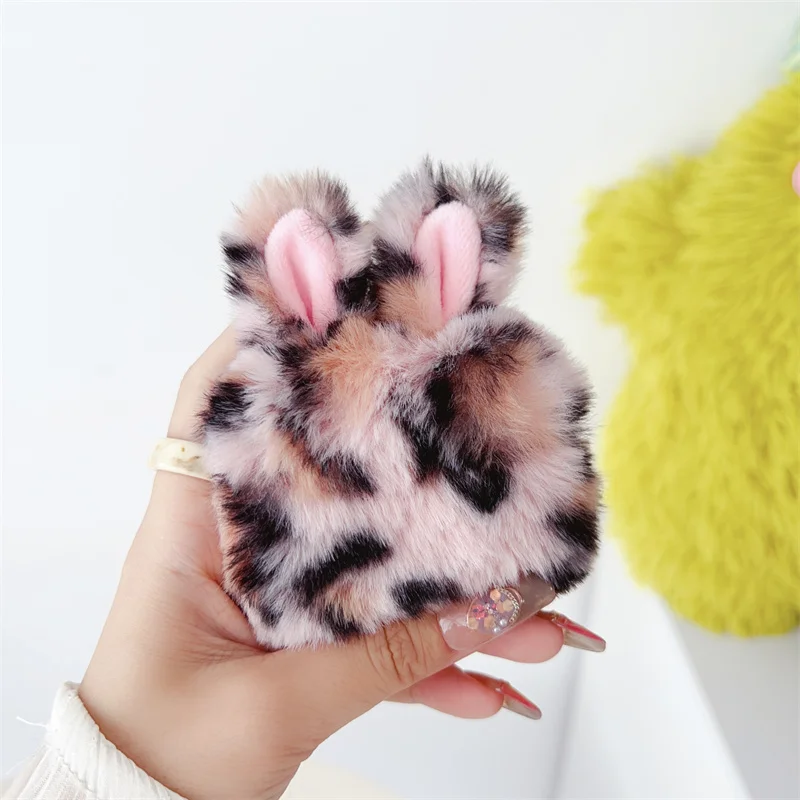 Funda Airpods Pro2 Pro 3 2 Cute Rabbit Bunny Ear Case Soft Fluffy Pompom 360 Protective Anti-Drop Earphone Bag