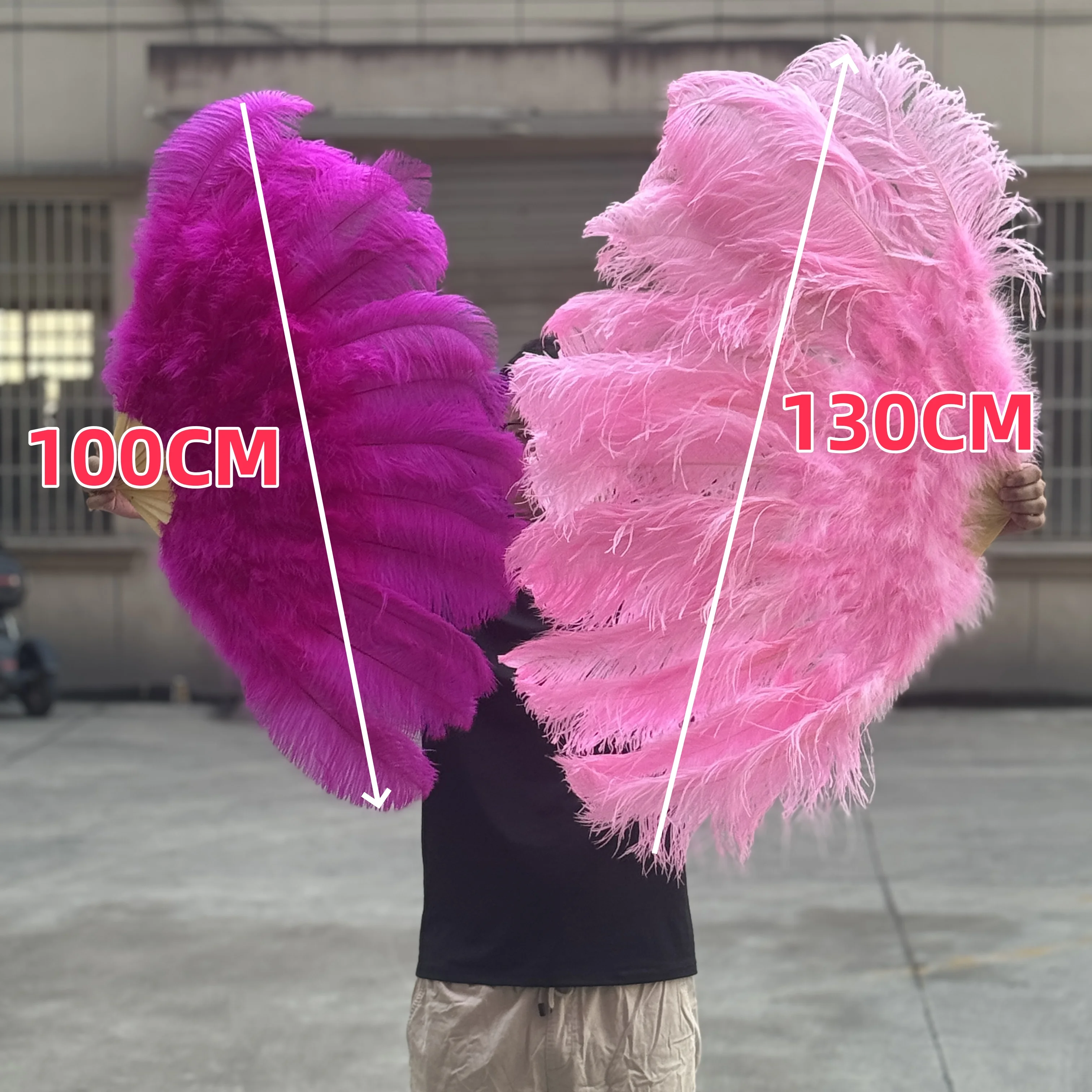 

Wholesale 10 20 PCS Ostrich Feathers Fan Hand Held Folding Fans Hand Fan for Performance Dance Party Carnival Show Prop Dyed