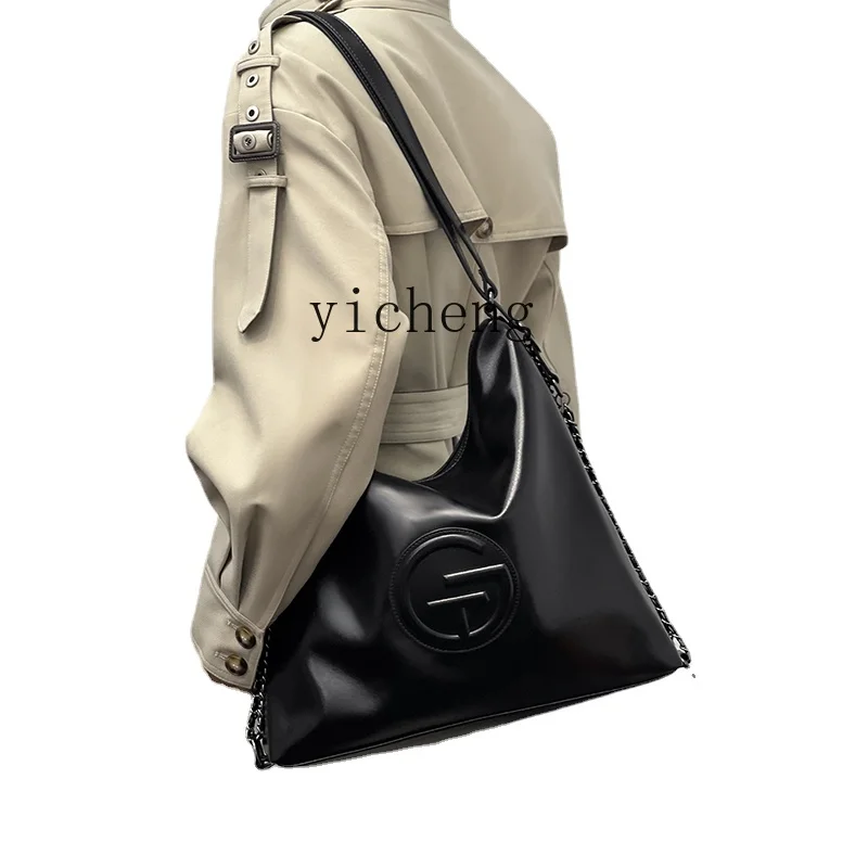 

Yy Soft Leather Tote Women's Large Capacity Cowhide Big Bag Texture Commuter Backpack