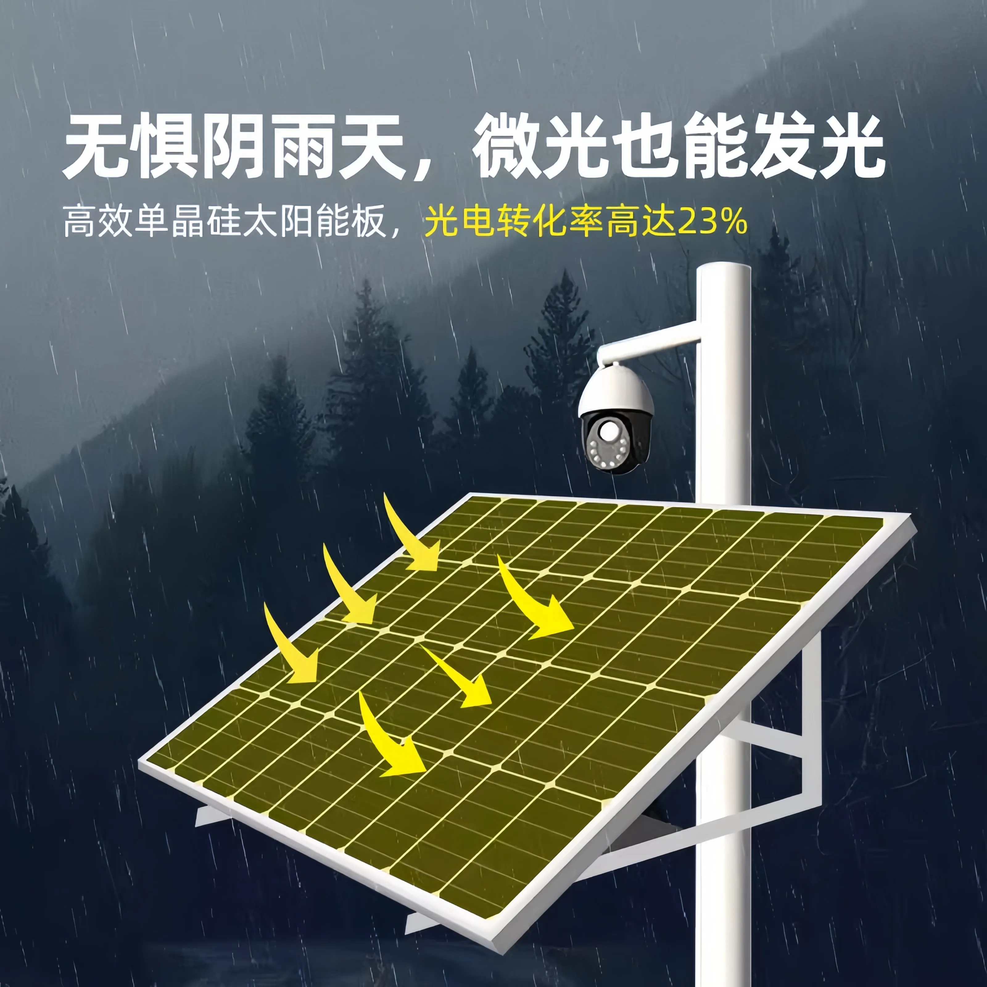 Solar monitoring power supply system 12v18650 lithium battery outdoor camera engineering special photovoltaic
