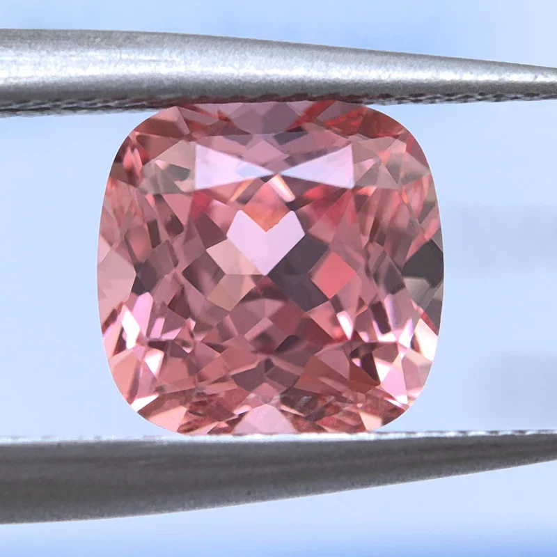 Lab Grown Padparadscha Square Cushion Red Lotus Colour VVS1 Charms Beads Diy Jewelry Making Materials Selectable AGL Certificate