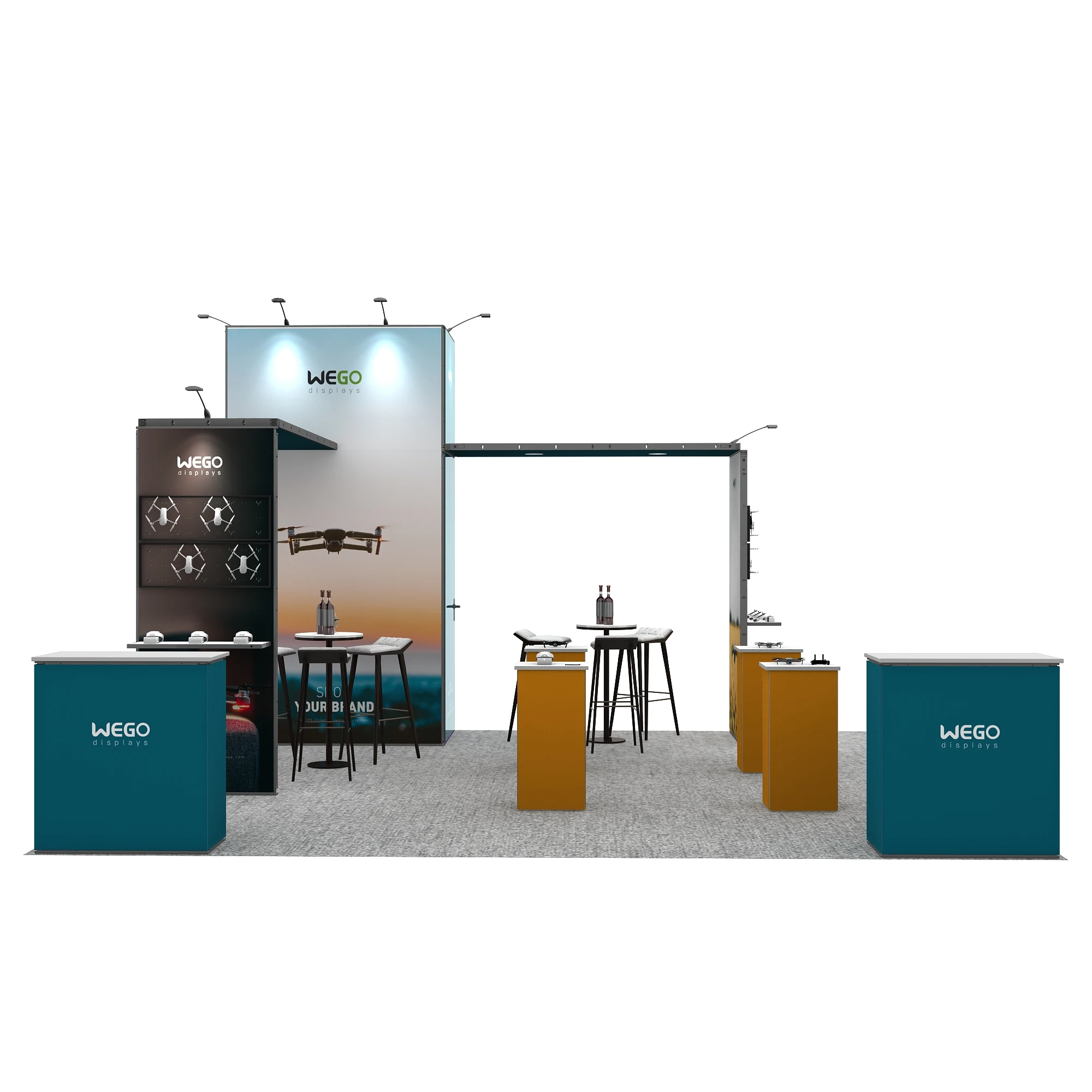 20x20 Popolare stand espositivo modulare 6x6 Tipo a ponte Espositore per stand per esposizioni commerciali Supporto per cabina fai-da-te
