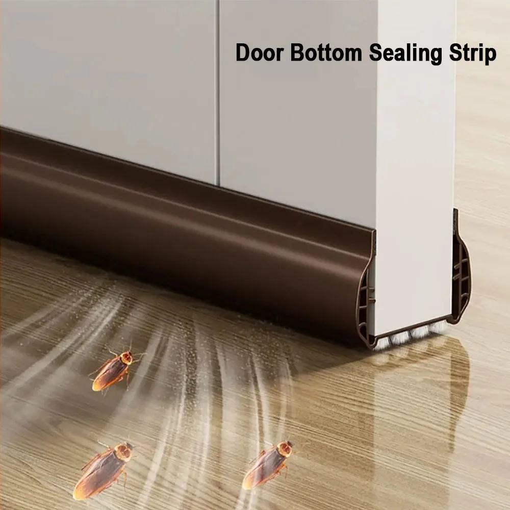 Self-adhesive Door Bottom Sealing Strip Bedroom Soundproof PVC Draught Excluder Insect Prevention Draft Stopper Home Door Seal