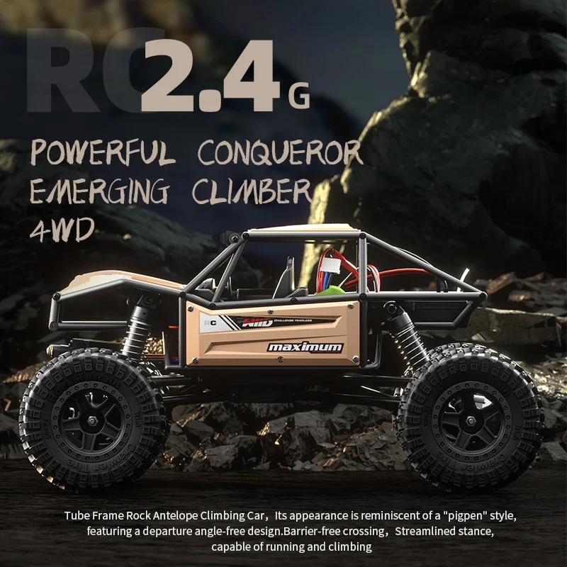 JJRC C8808 Pełnowymiarowy model samochodu terenowego 4WD z rurą symulacyjną Mocny amortyzator silnikowy Zabawka zdalnie sterowana dla dzieci