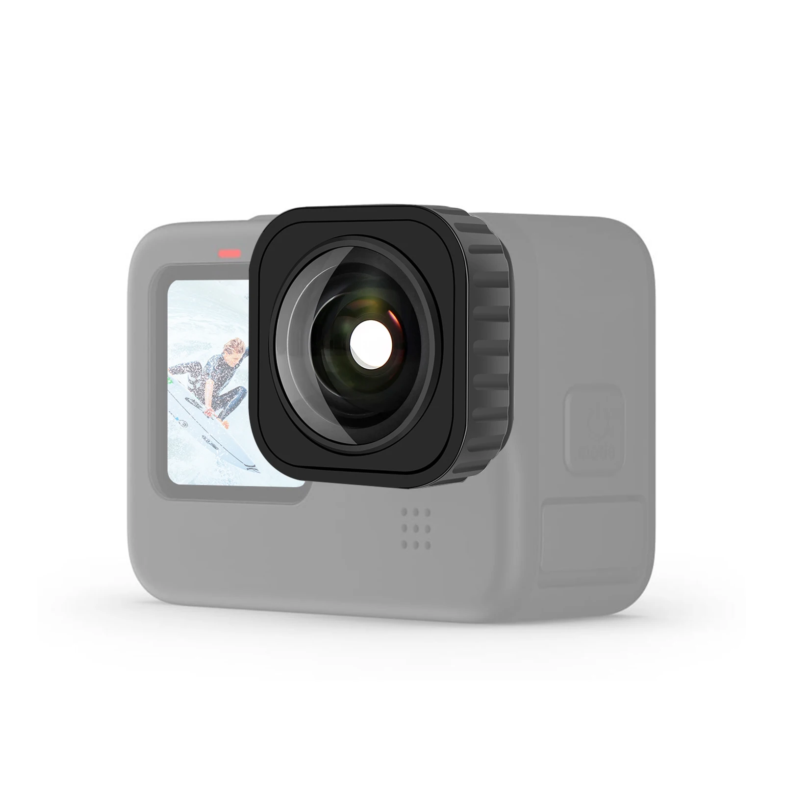 PULUZ-Objectif de caméra anti-secouement, grand angle 155 °, compatible 5 mètres, étanche, pour GoPro Max/fore12 11 10 9, noir