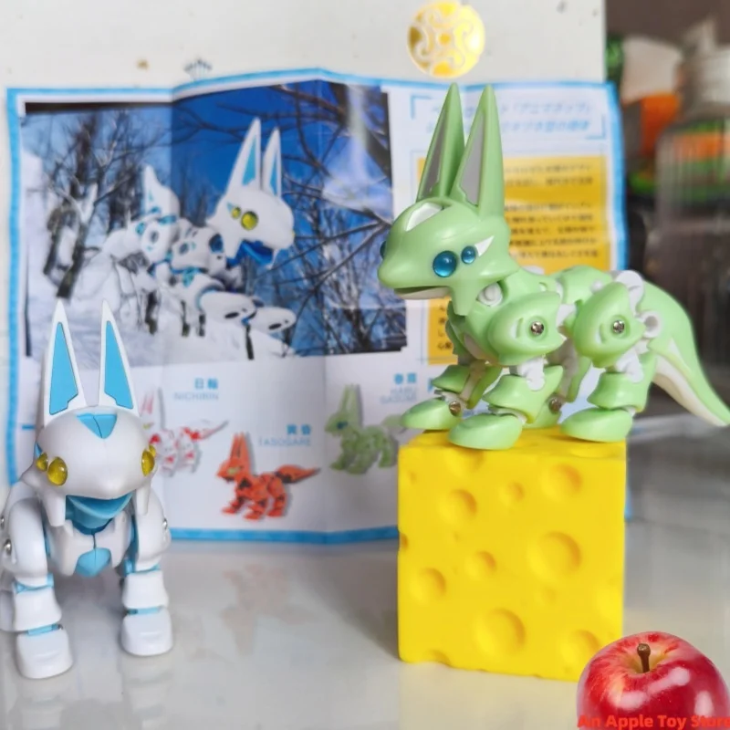 

Sota Gacha Mask Fox Robot Figurine Ornament With Joints Hands-On Model Schoolbag Pendant Action Figure Model Toys Gift