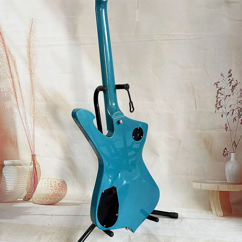 Lake Blue Irregular Shaped Electric Guitar, 6 Strings, 22 Frets, HH Pickups, Diamond Fret Inlays, Rosewood Fingerboard, Free Shi