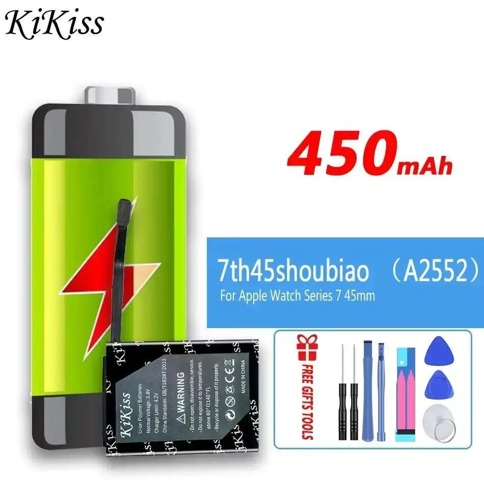 

Watch Battery Safe For Apple Watch Series 7 Watch S7 45mm A2552 45mm A2552 Long-Lasting 450mAh