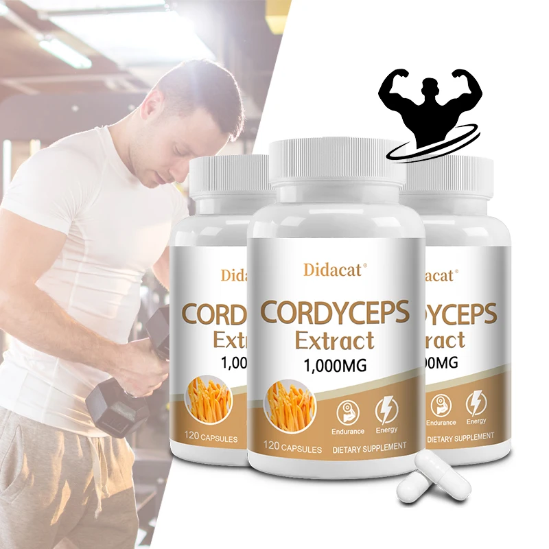 Cordyceps 1000 Mg Supplement - Asthma Cough Bronchial Enhancement Male Energy Endurance Immunity Natural Non-GMO, Gluten Free