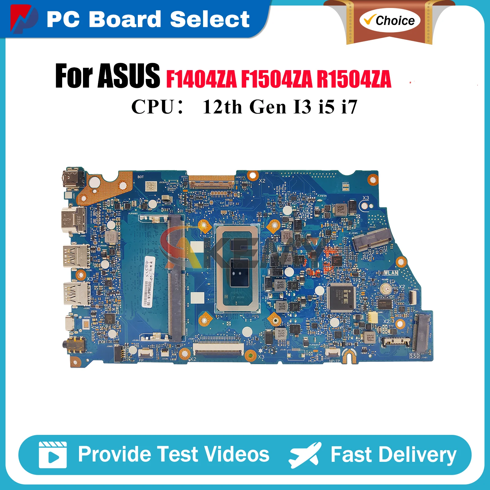 

X1704ZA Laptop Motherboard For ASUS VivoBook X1404Z X1404ZA F1504ZA R1504ZA F1704ZA F1404ZA Mainboard With 12th Gen I3 i5 i7 stk