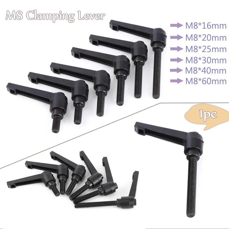 M8 16-60mm Clamping Lever High Quality and Durable Easy Using Machinery Adjustable Handle Locking External Male Thread Knob