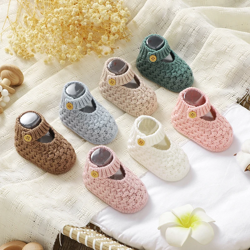 Baby Shoes Knit Newborn Boy Girl Footwear Fashion Cute Solid 0-18M Toddler Clothes Accessories Infant First Bed Boots Super Soft