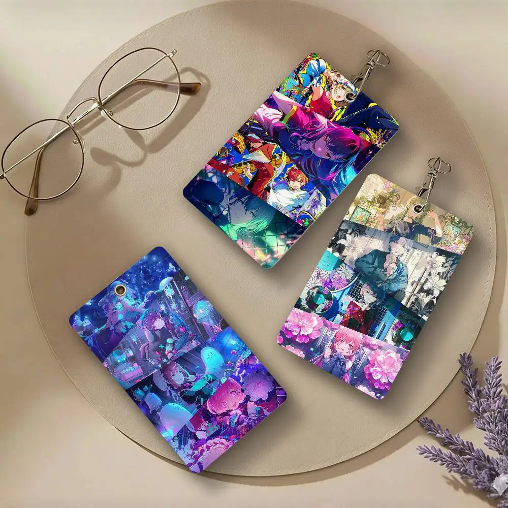 Anime P-project S-Sekai PU Leather Card Holders Anti-lost Protective Cover Cases Cards