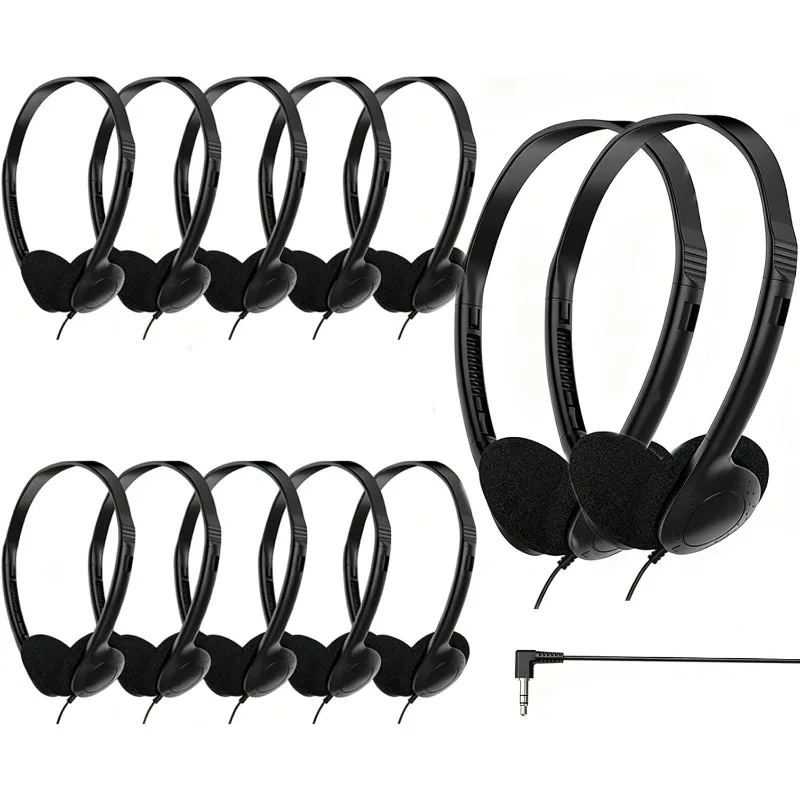 Bulk On-Ear Headphones 3.5mm Wired for Students Schools Libraries Wholesale Comfortable No Battery Required China Factory Direct