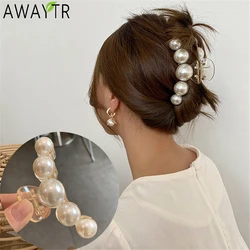 AWATYR-pinzas acrílicas con perlas grandes para mujer, pasadores de gran tamaño para el cabello, maquillaje, accesorios para el cabello, 2021
