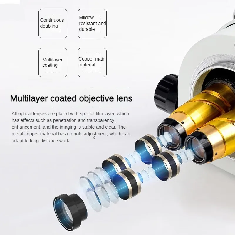 Microscopio trinocular estéreo industrial con zoom continuo para soldadura de reparación de teléfonos
