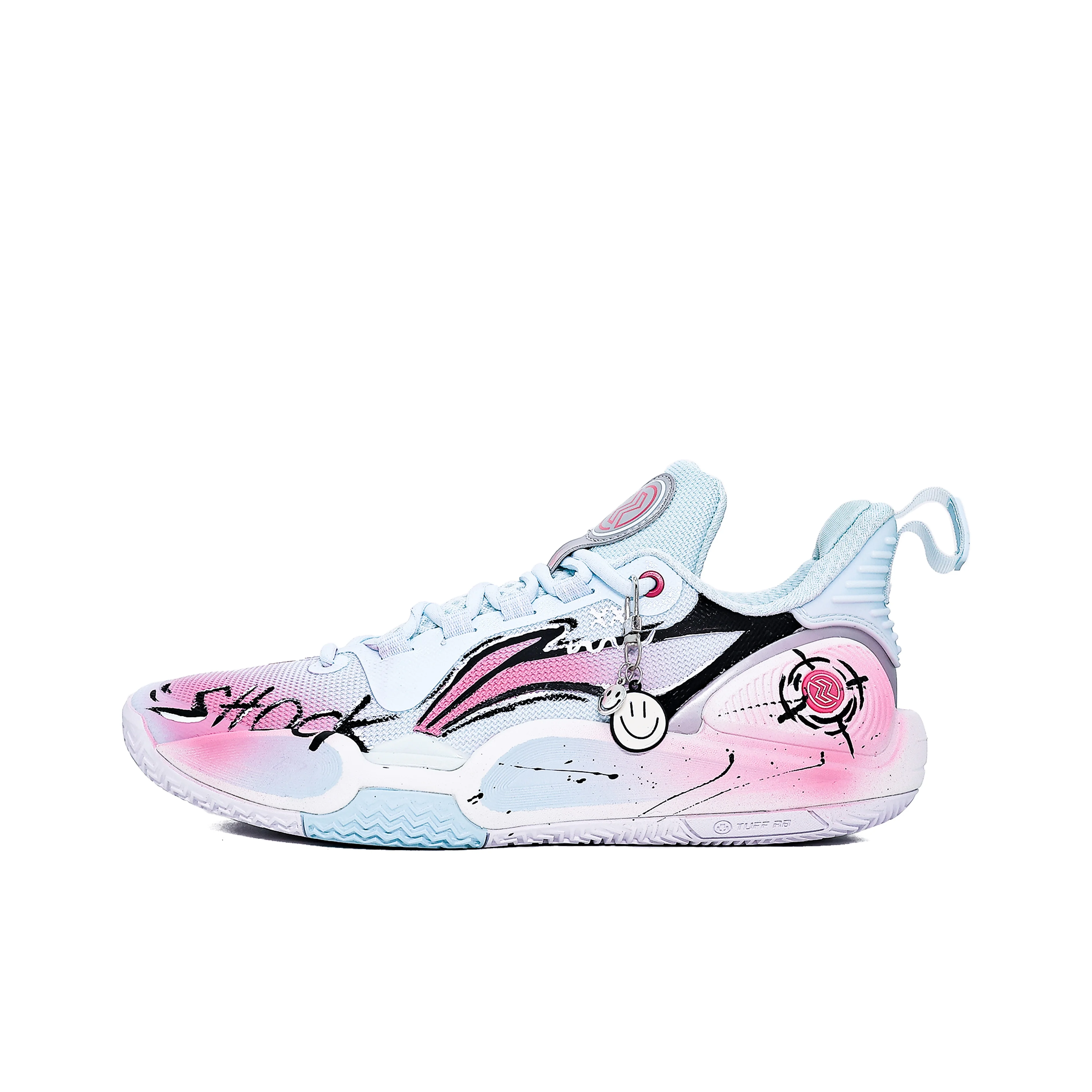 Li Ning Flash Strike 9 Cushioning Abrasion Resistant Slip Resistant Low top Basketball Shoes Men's Pink Blue ABPT001-6(Team631-)