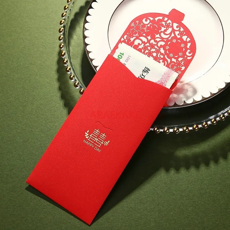 10pcs Wedding red envelope, high-end personalized creative wedding gold, one hundred thousand yuan red envelope bag