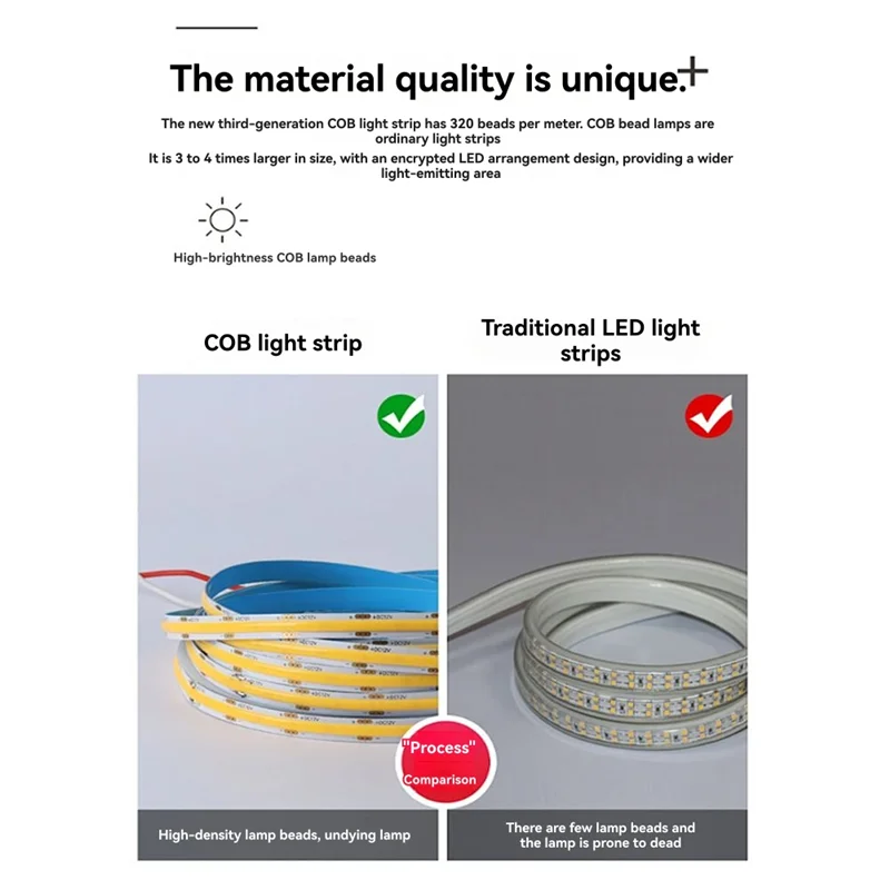 

ABJI-5V COB USB LED Strip Lights TV Background Lighting Diode Tape Home Decor LED Light Lamp For Home Kitchen Cabinet