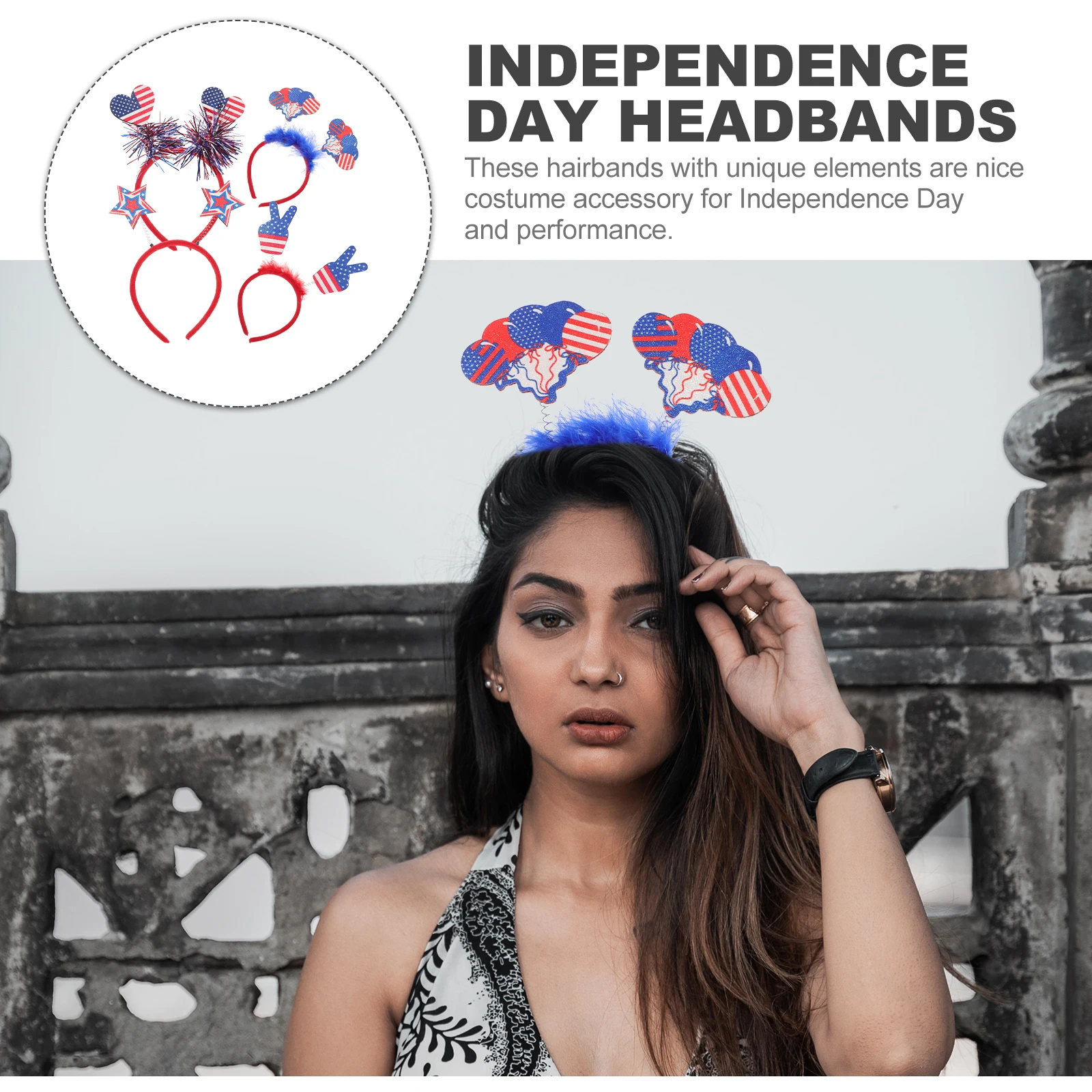 

American Flag Headbands 4th of July Decorations Star Patriotic Accessories for Women Kids Independence Day Celebrations
