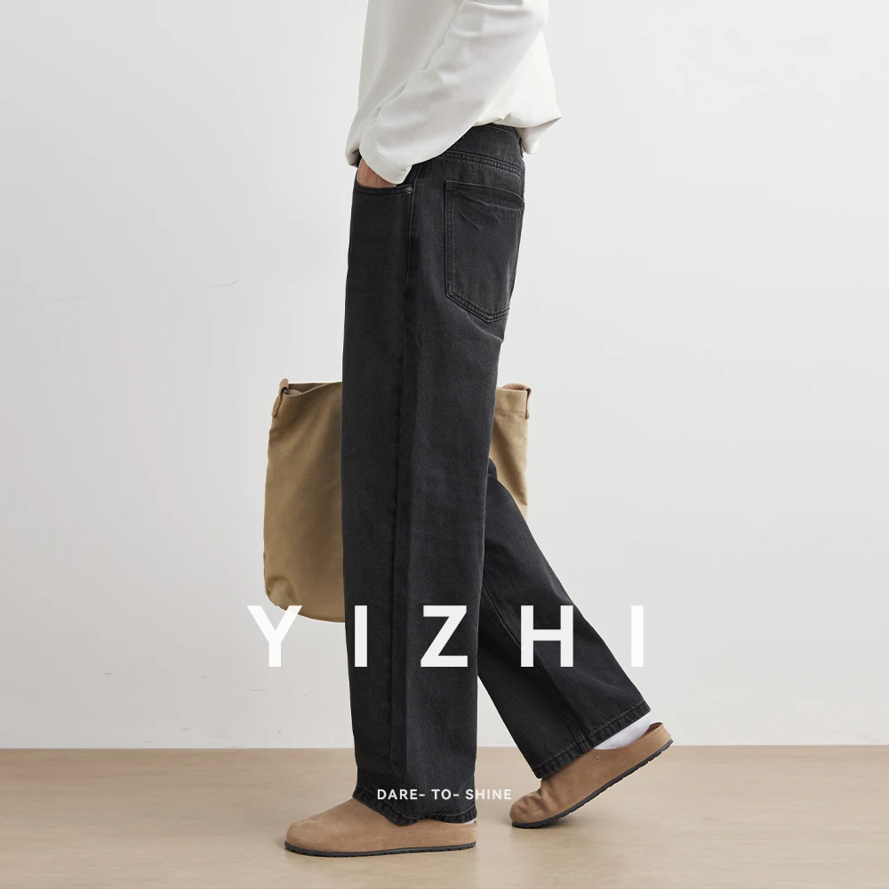 Male Classic America Hip Hop Rap Jeans Wide Leg Youth Popular Jeans Men Straight Leg Retro Loose Trousers Oversized Denim Pants