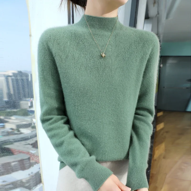 Wool Sweaters Women's Knit Pullover Autumn And Winter Casual Turtleneck Long-Sleeved Sweater  New Winter Clothes Women 2024