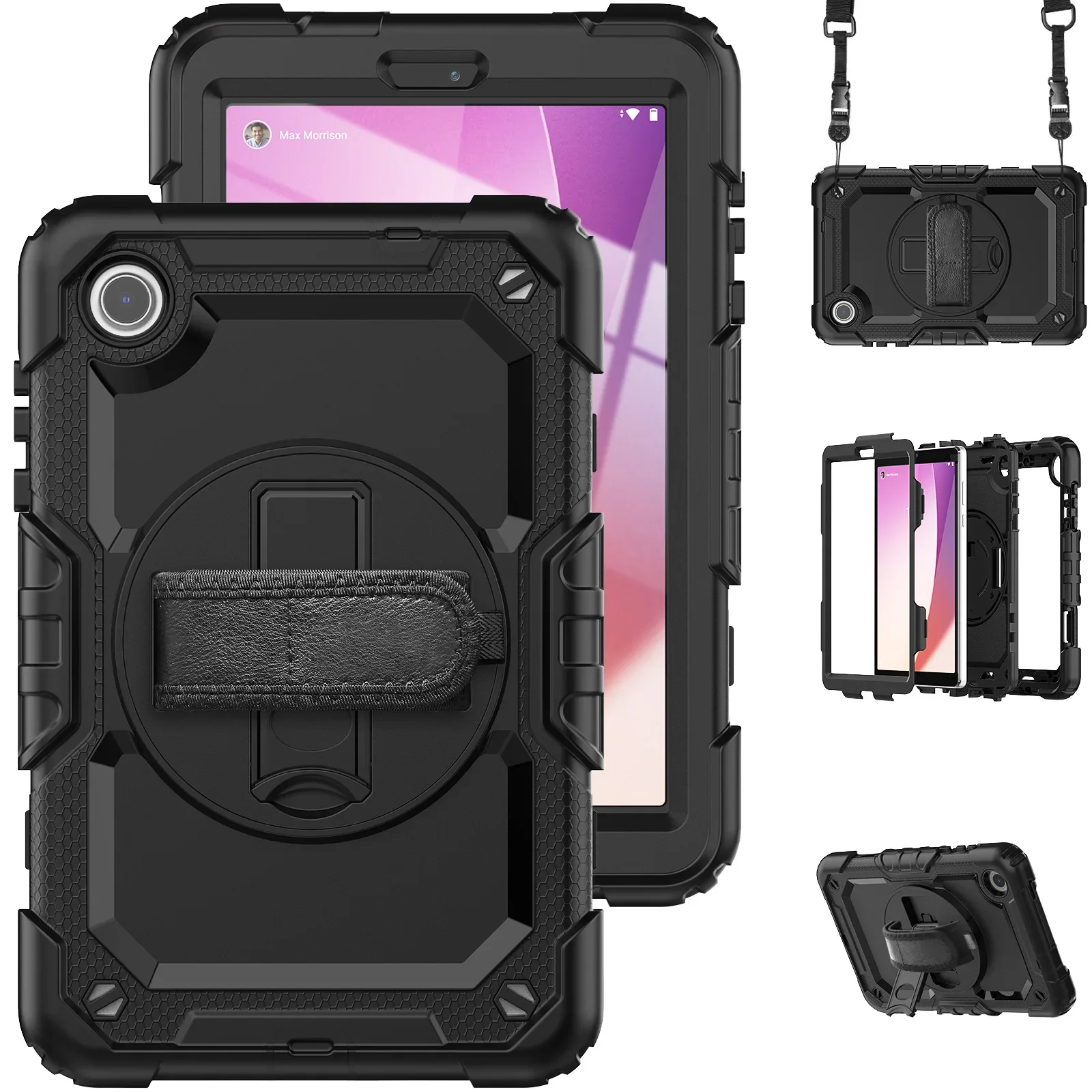 

Детский чехол для Lenovo Tab M8 4-го поколения 2023 TB301FU TB300XU Gen 4 TB300FU, силиконовый ремешок-подставка для ПК с защитной пленкой для экрана