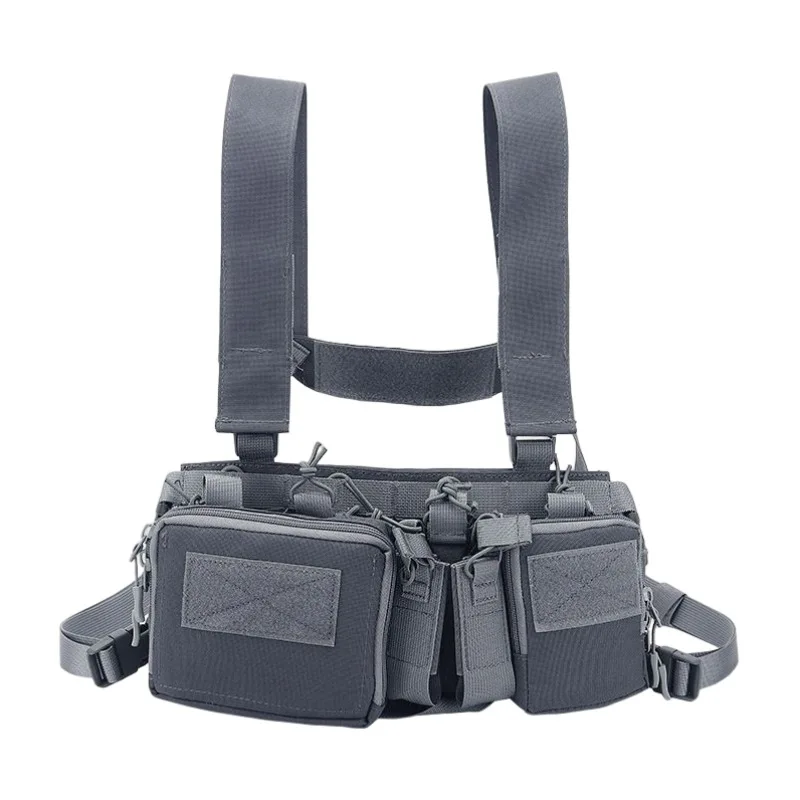 Tactical Chest Vest Rig Bag Field Training Vest cinturino mimetico multifunzionale con Multi-Pocket Outdoor Camping CS Match Pack