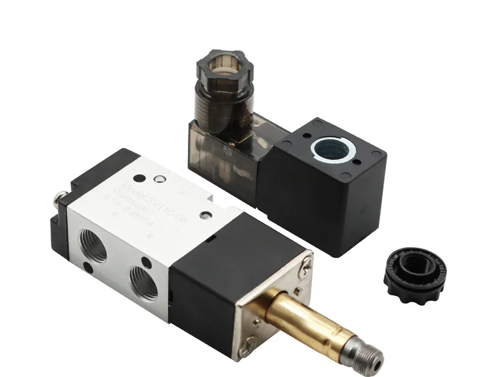 Magnetventil Pneumatic 3/2 Way Solenoid Valve Airtac Type 2 Position 3 Port Pilot-Operated Single Electric Control 3V110-06 Pneumatik — Detail 3