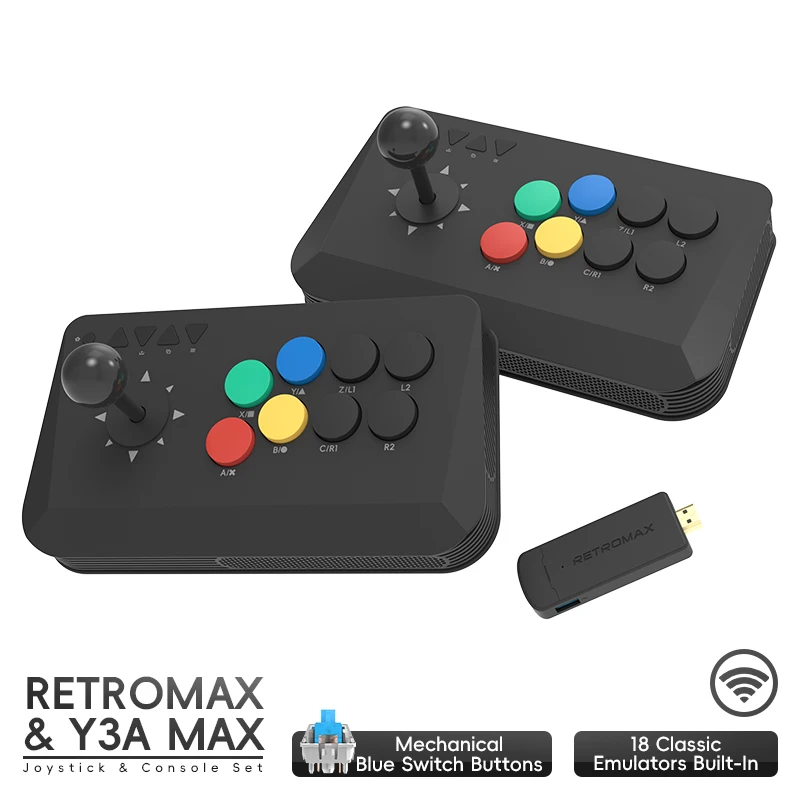 Data Frog – Joystick de combat sans fil Y3A Max Arcade Stick, pour PC TV Box, multi-systèmes, contrôleur de jeu de combat universel