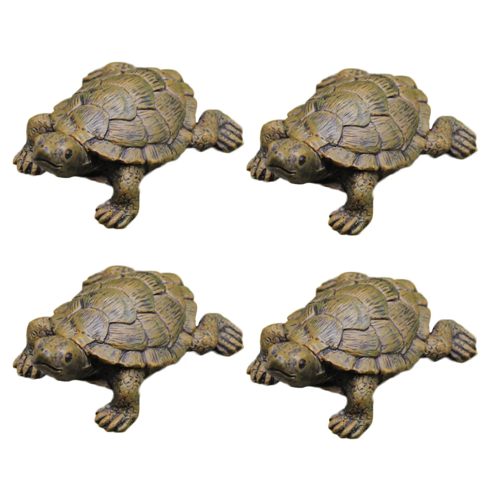 

4 Pcs Small Turtle Ornaments Resin Miniature Micro Landscape Scene Decoration Figure Statue Cute
