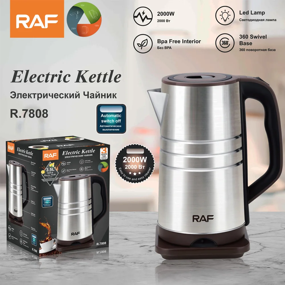 

RAF European cross-border stainless steel 3.5L electric kettle automatic large-capacity multi-function kettle overheating protec