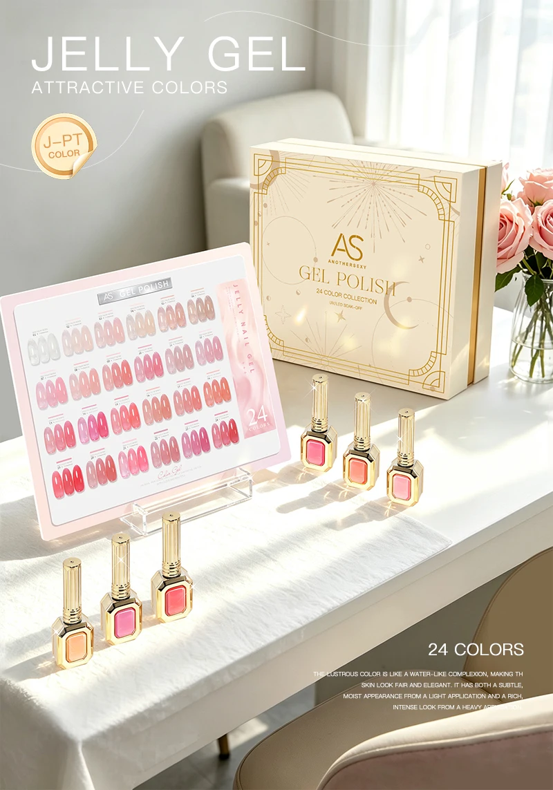 Luxusflasche 15ml Jelly Pink Farbiger Gel-Nagellack Neon Vernis Semi-Permanente Nagelkunst-Zubehör Soak-Off UV-Gel Nagellack – Detail 1