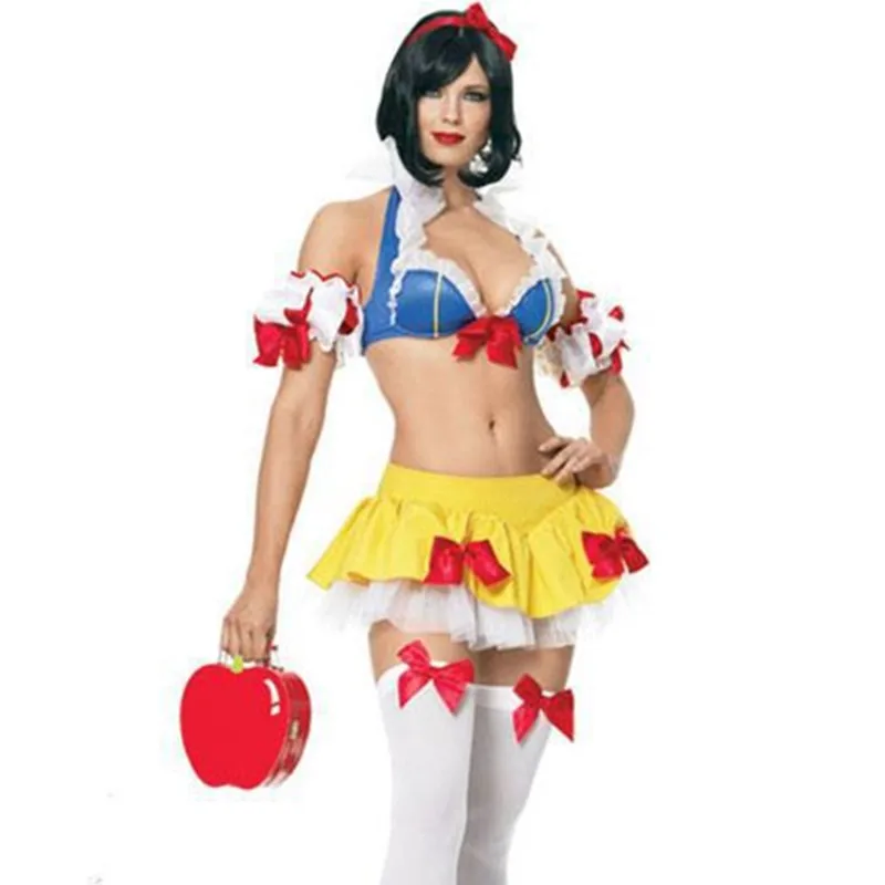 Halloween Purim Fairy tale Cartoon Snow White Princess Cosplay Costume Stage Performance Anime Royal Court Queen Fancy Dress Gow