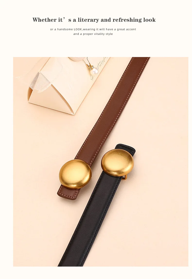 Winter Neuer 2,5 cm Ledergürtel für Damen, Echtledergürtel, Modeaccessoire, Mehrzweck-Taillengürtel, hochwertiges Gefühl, Jea – Detail 15
