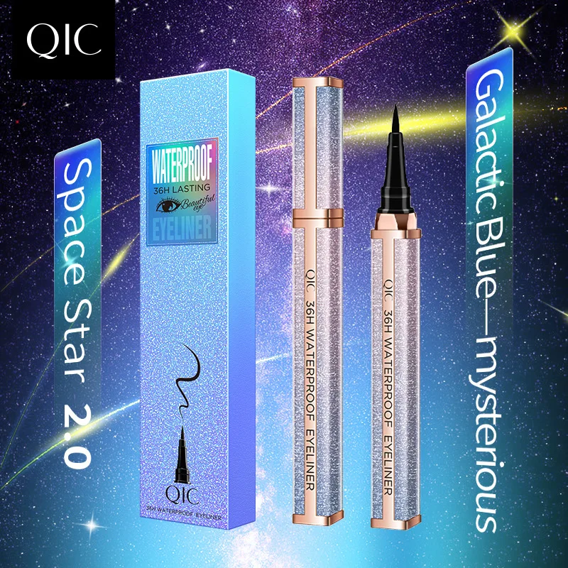 QIC Starry Sky Liquid Eyeliner Black - 1PCS Fine Tip Waterproof Quick-Dry Smudge-Proof Beginner-Friendly Cosmetics 2 Colors New