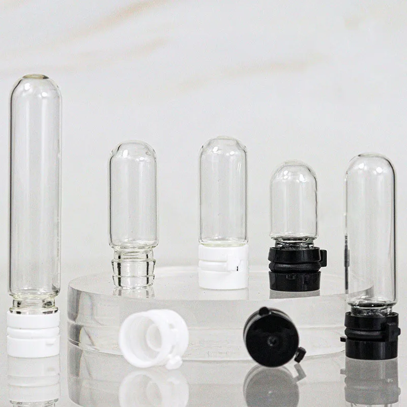 100pcs 1.5/2/3/5ml Transparent Empty Cosmetic Glass Container Essential Oil Accessories Perfume Vial Mini Tear Cap Sample Bottle