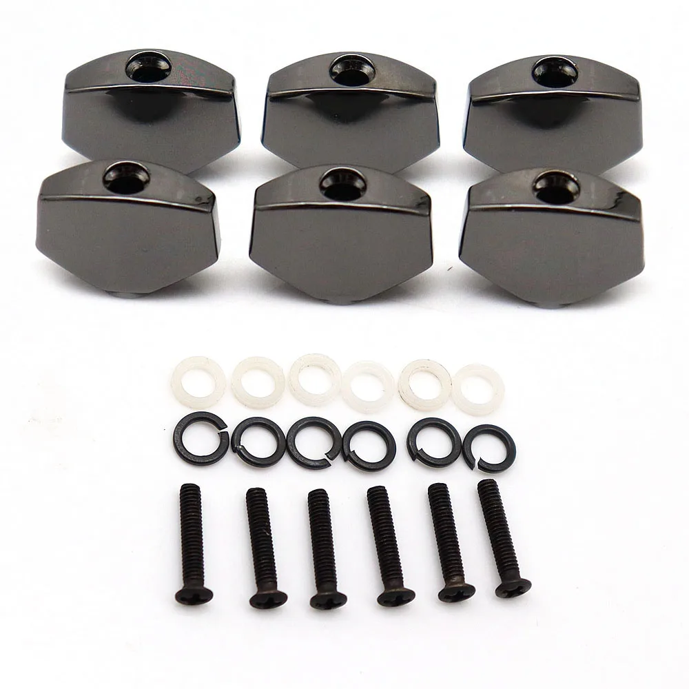 6 Stück Gitarren-Stimmkopf-Knöpfe, Metall-Stimmschlüssel, kleine quadratische Knöpfe, Kopf 3 Farben – Detail 9