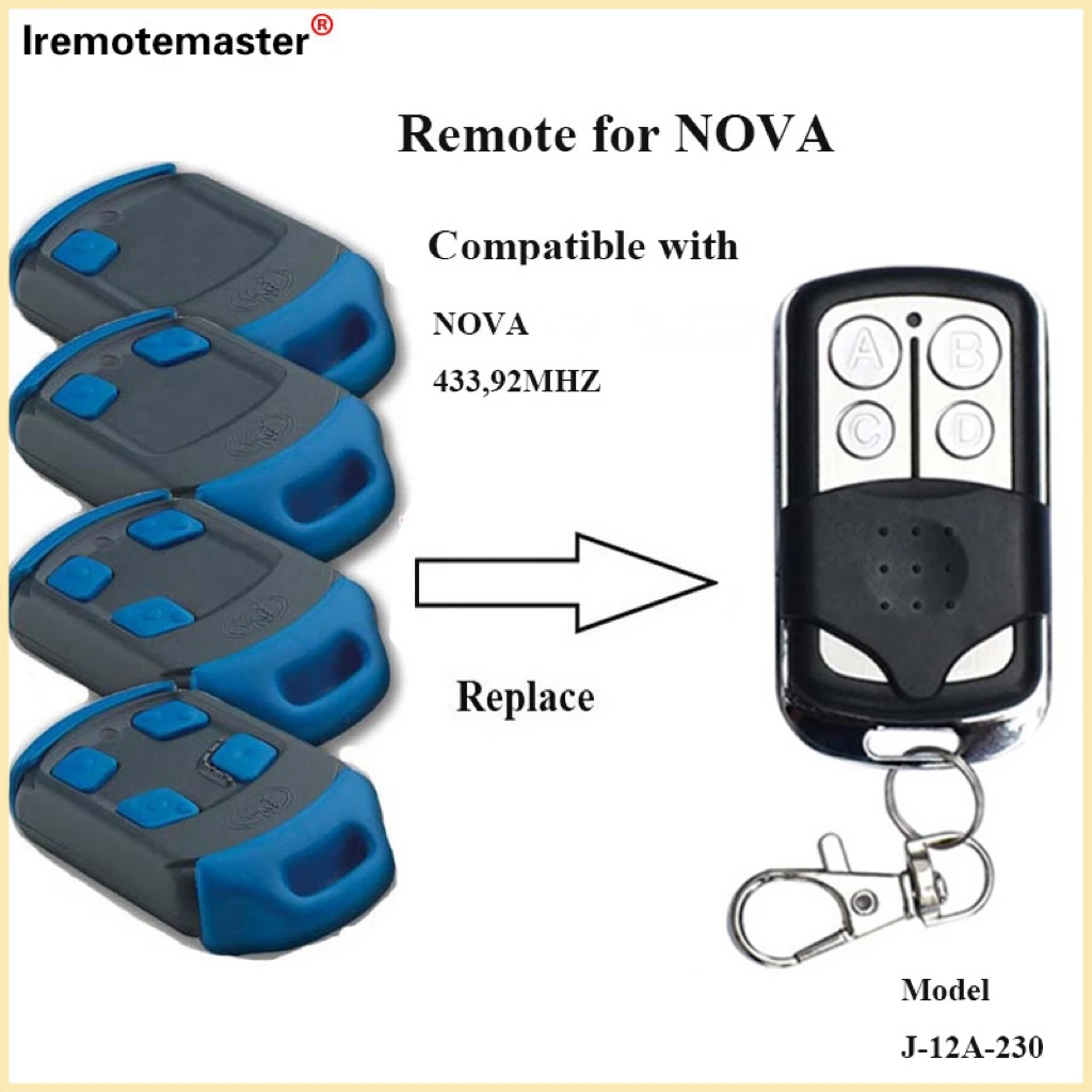 การควบคุมระยะไกลสำหรับ nova เหมาะสำหรับการประยุกต์ใช้ปุ่มสีฟ้าสำหรับประตูไฟฟ้าตัวเปิดประตู433.92MHz