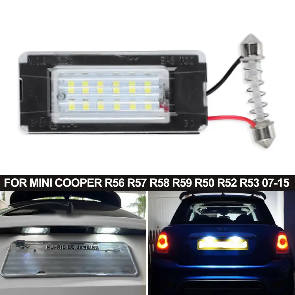 Luz LED para matrícula de coche, lámpara blanca para Mini Cooper R56, R57, R58, R59, R50, R52, R53, 1 piezas, sin errores