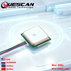 QUESCAN G10A-F30 M10 GPS Antenna Module for INAV Betaflight ArduPilot ArduRover GPS Galileo GLONASS BeiDou NMEA UBX ublox10 GNSS