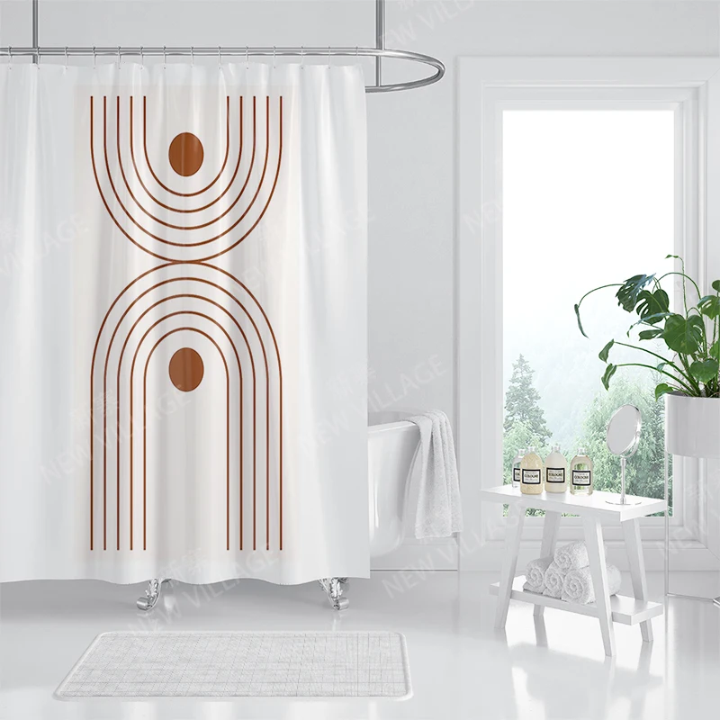 home shower curtains for bathroom Morandi lines and flowers waterproof fabric bathroom Curtains modern shower curtain 180x200