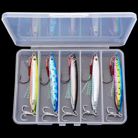 Aorace 5PCS Metalljiggsked 21g 30g 40g Kastfiske Jigging Fisk Havsabborre Fiskedrag Konstbete Tacklebox 10 best sales metalljiggfiskebete - №5