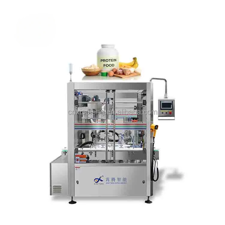 Fully automatic jar bottle turmeric Albumen Powder filling and sealing machine