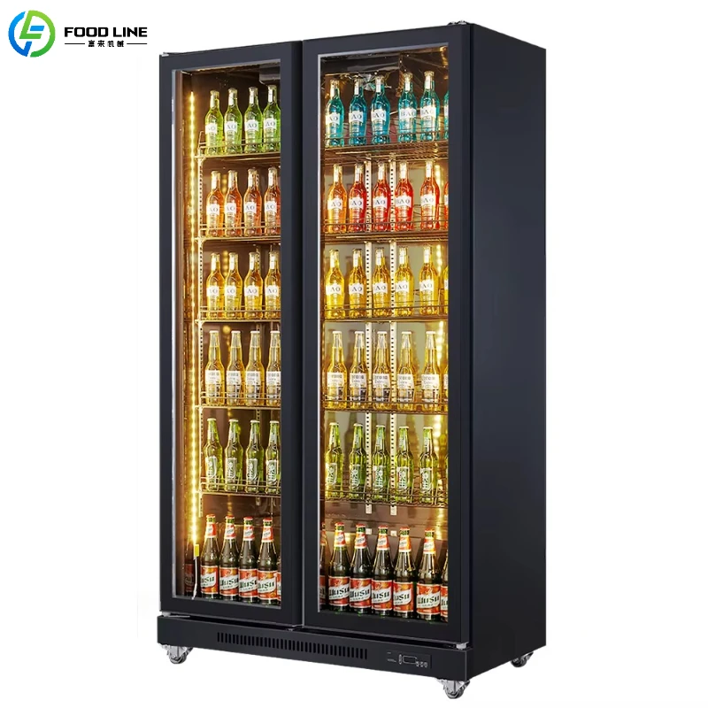 Customized Commercial Refrigerator Showcase Glass Door LED Light Beverage Display Cooler Equipment