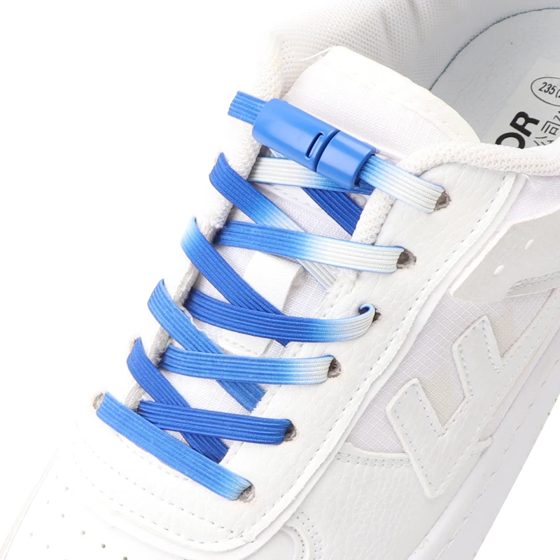

1 Pair Elastic Shoe Laces Without Ties Colorful Flat Shoelaces For Sneakers Gradient Safety Fast Lazy Shoes Lace rubber band
