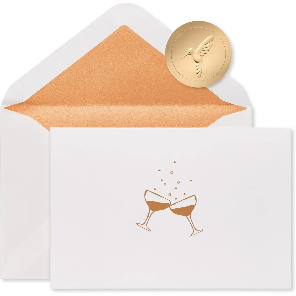 

Blank Cards with Envelopes, Champagne Glasses (16-Count)